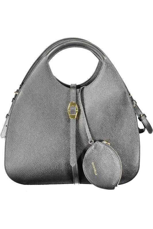 Elegant Black Leather Handbag with Coin Purse