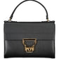 Chic Black Leather Handbag with Twist Lock