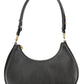 Elegant Black Leather Shoulder Bag with Logo Detail