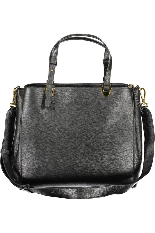 Elegant Black Leather Bag with Versatile Straps