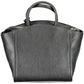 Elegant Black Leather Handbag with Detachable Strap