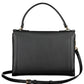 Chic Black Leather Handbag with Twist Lock