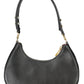 Elegant Black Leather Shoulder Bag with Logo Detail
