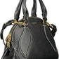Elegant Two-Handle Black Leather Satchel