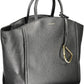 Elegant Black Leather Handbag with Adjustable Strap