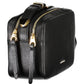 Elegant Black Leather Shoulder Bag with Logo