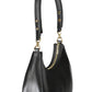 Elegant Black Leather Shoulder Bag with Logo Detail