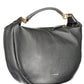 Elegant Black Leather Handbag with Zip Closure