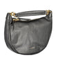 Elegant Black Leather Handbag with Zip Closure