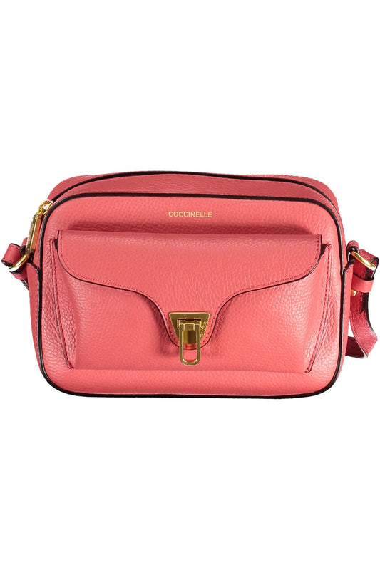 Elegant Pink Leather Shoulder Bag