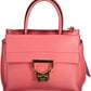 Chic Pink Leather Handbag with Versatile Straps