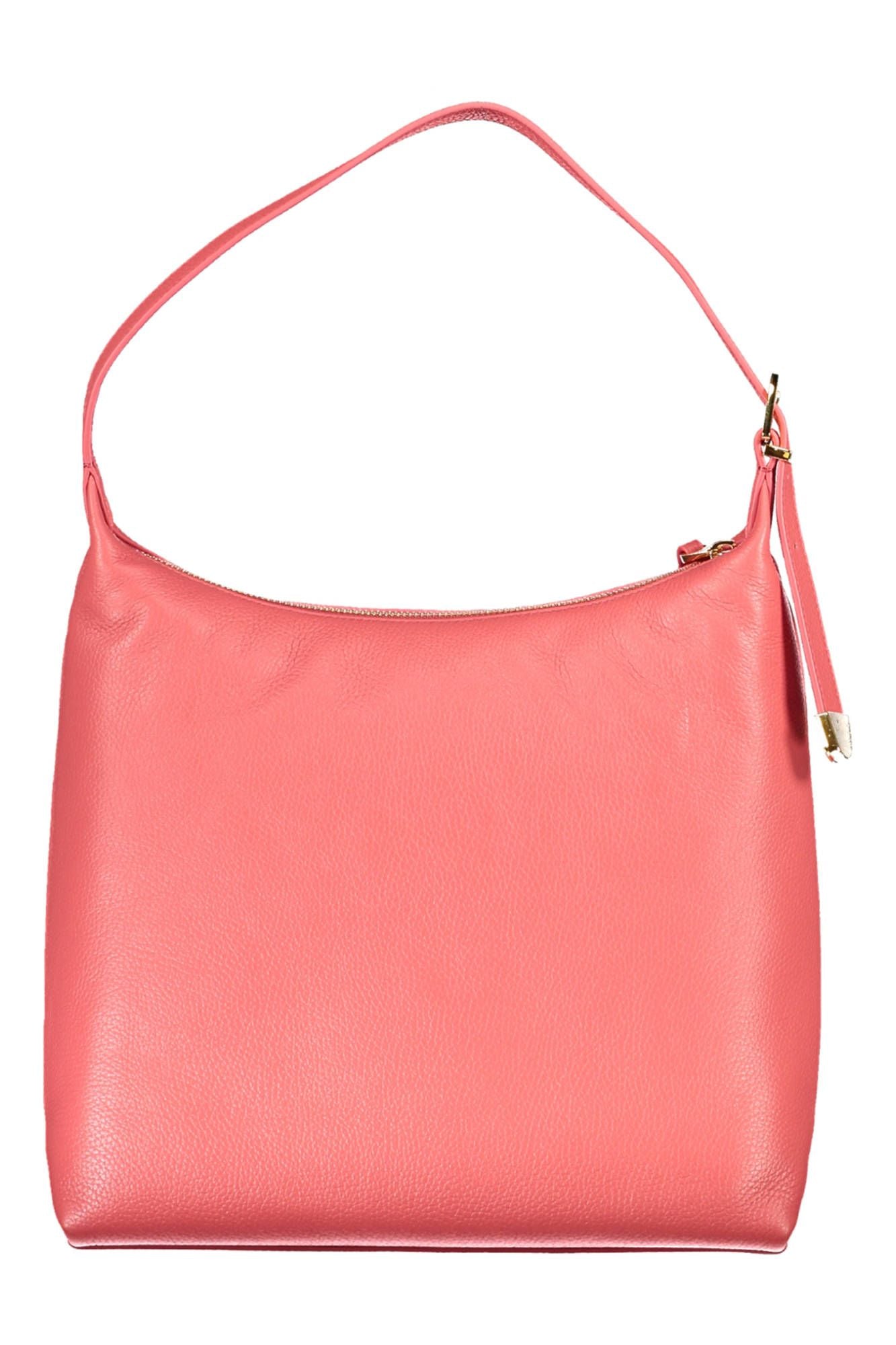 Elegant Pink Leather Shoulder Bag