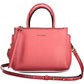 Chic Pink Leather Handbag with Versatile Straps