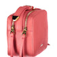 Elegant Pink Leather Shoulder Bag with Logo