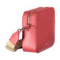 Chic Pink Leather Shoulder Handbag with Logo Accents