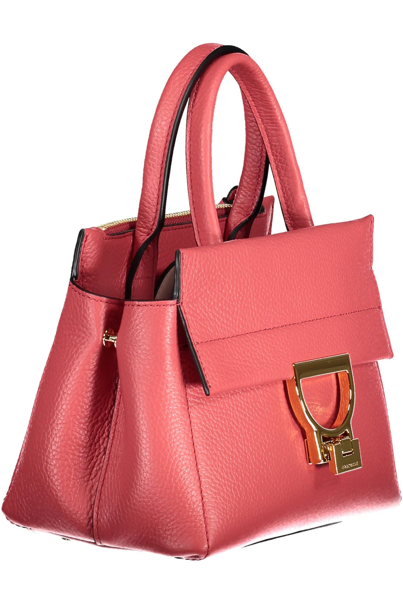 Chic Pink Leather Handbag with Versatile Straps