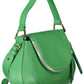 Elegant Green Leather Handbag with Shoulder Strap