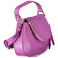 Elegant Purple Leather Handbag with Adjustable Strap