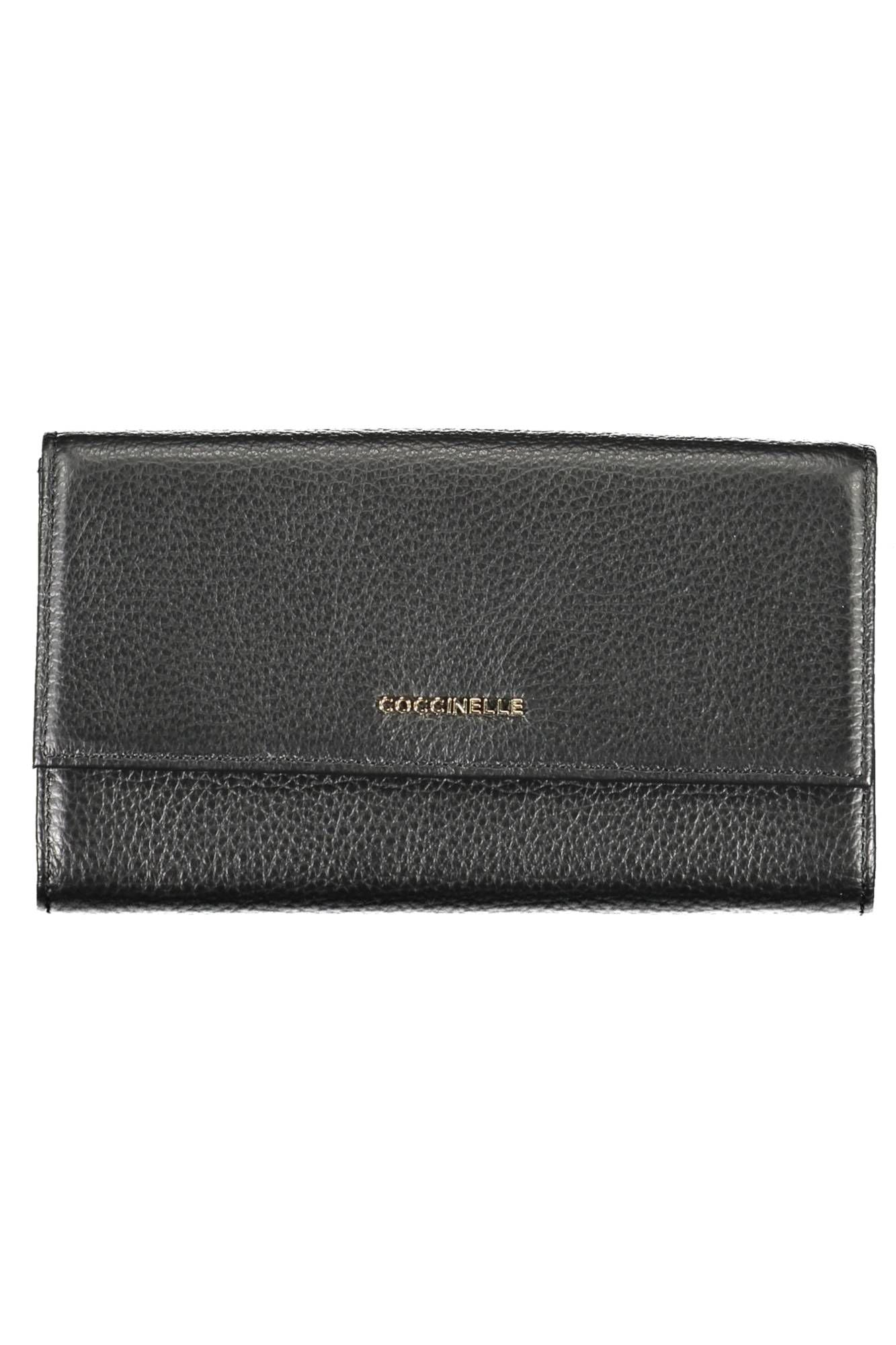 Elegant Black Leather Double-Opening Wallet