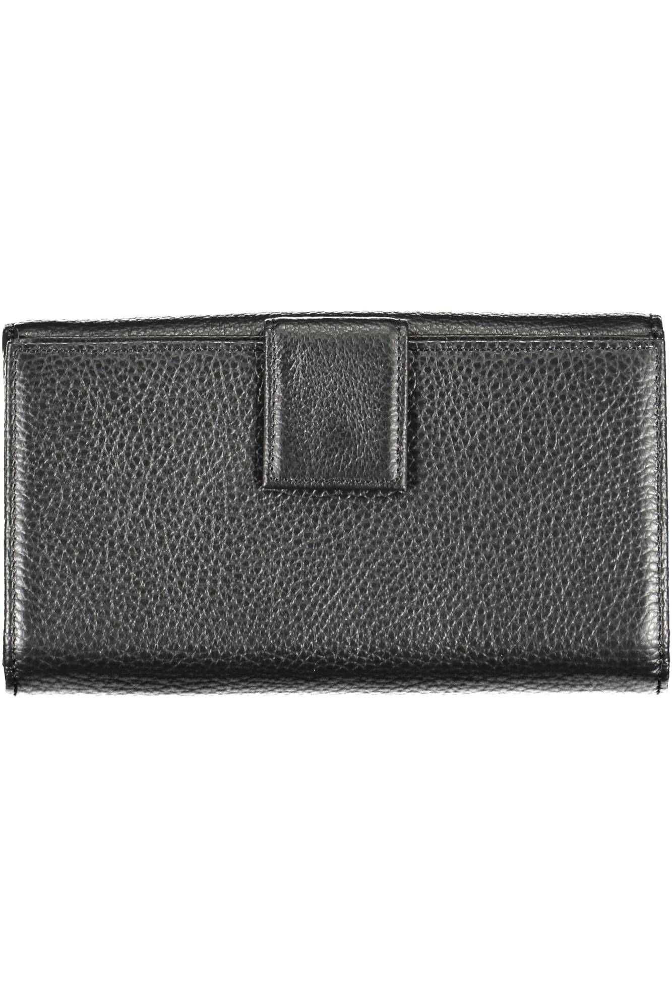 Elegant Black Leather Double-Opening Wallet