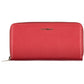 Elegant Red Leather Wallet with Zip Closure