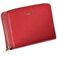 Elegant Red Leather Wallet with Zip Closure