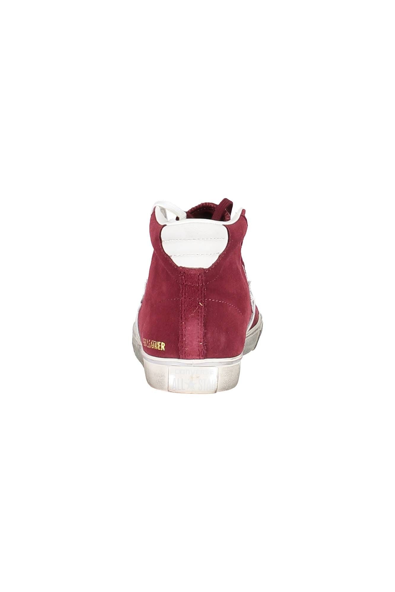 Red Leather High-Top Sneakers with Contrast Sole