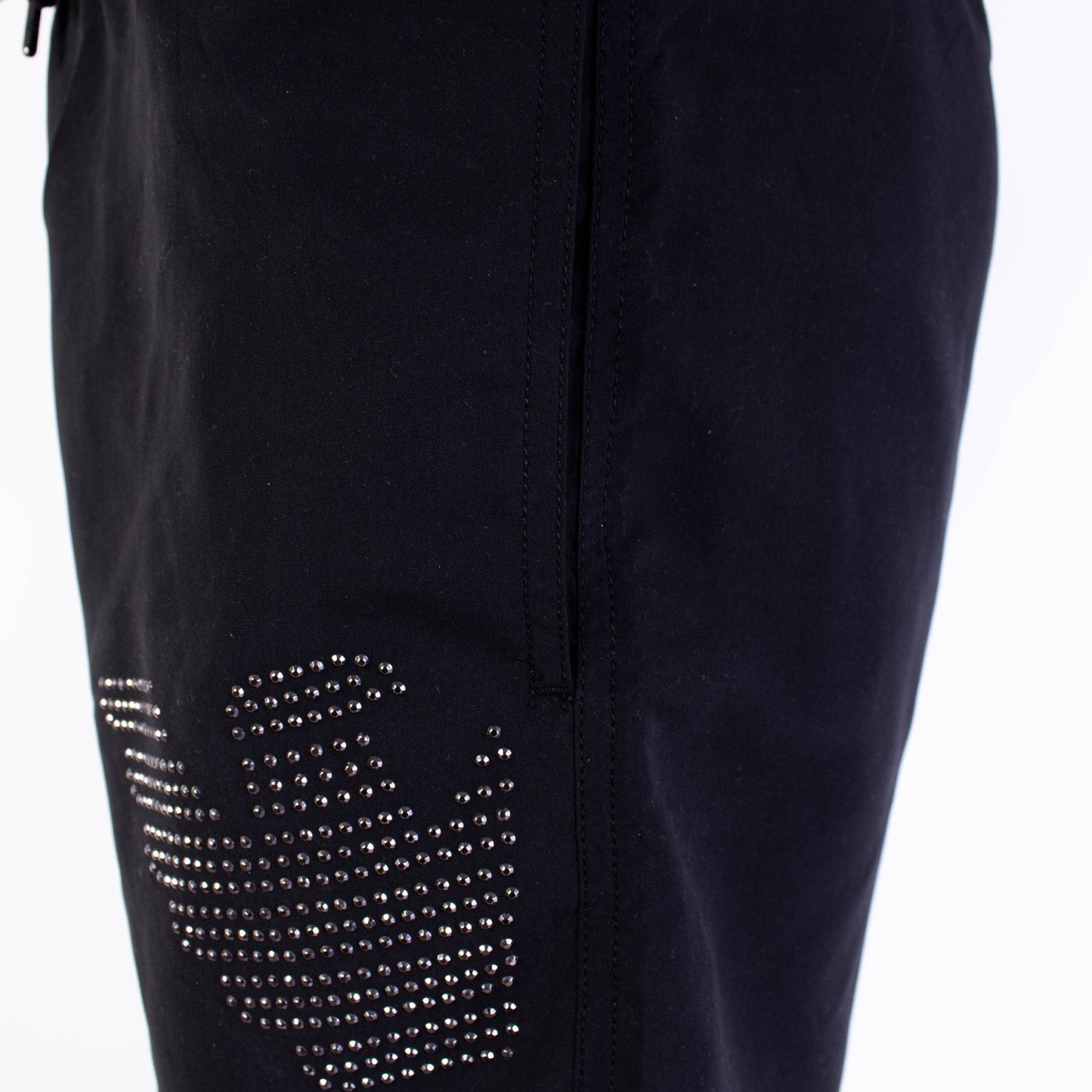 Elegant Black Studded Swim Shorts