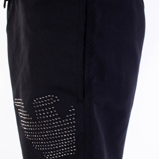 Elegant Black Studded Swim Shorts