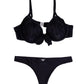 Elegant Fringed Black Triangle Bikini