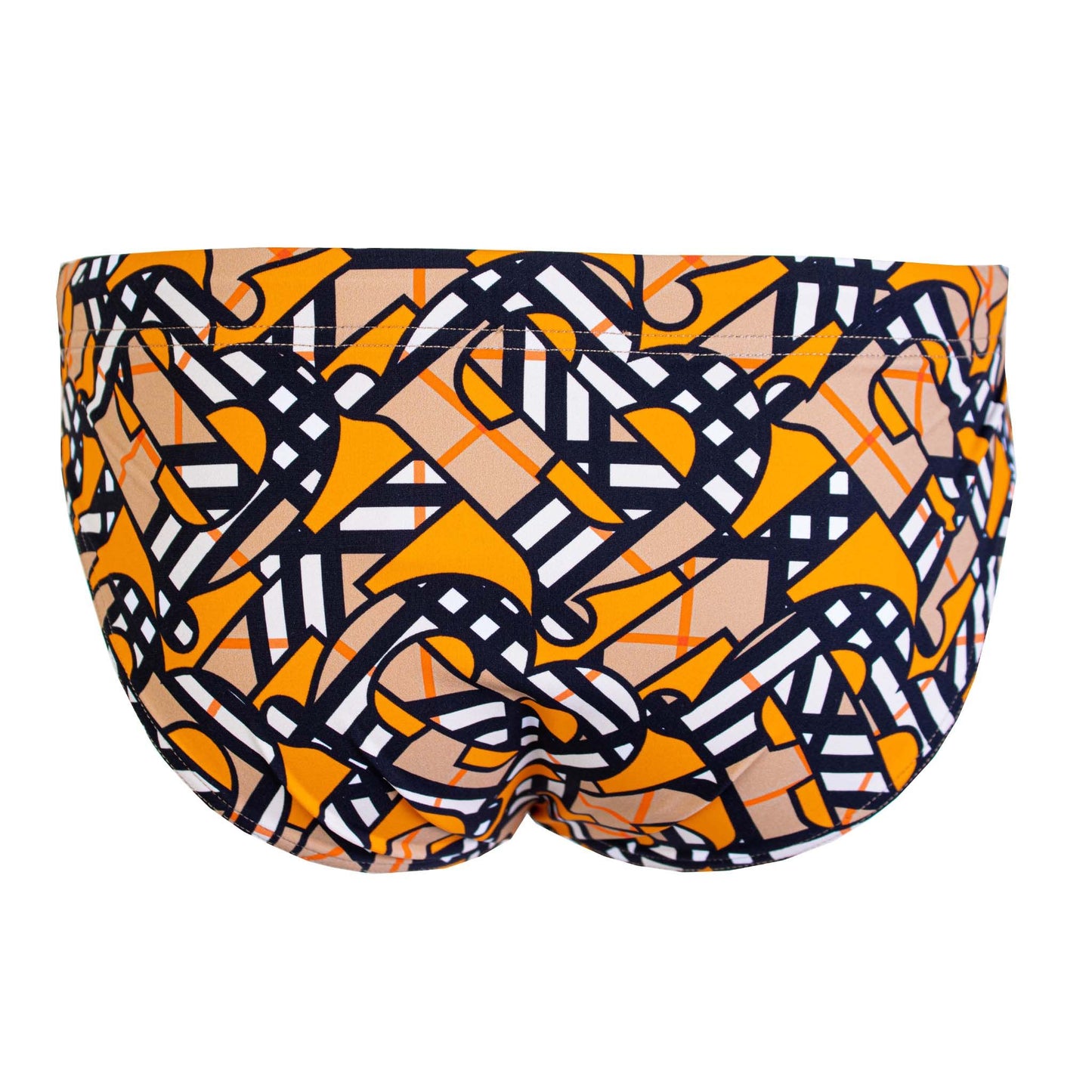 Chic Orange Printed Swim Brief