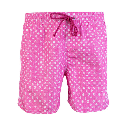 Chic Pink Print Swim Shorts