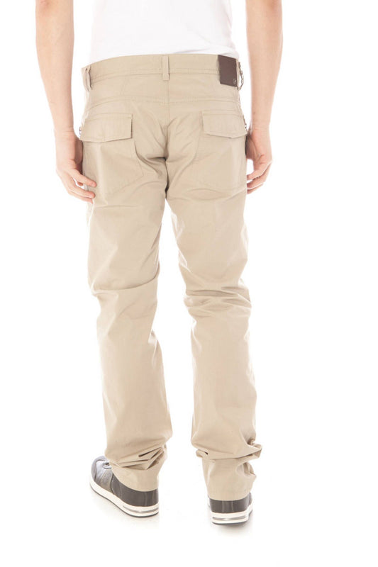 Elegant Beige Cotton Trousers for Men