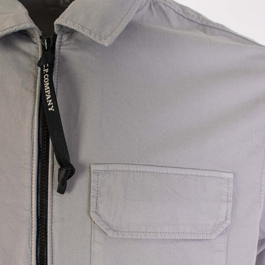 Elegant Grey Cotton Overshirt