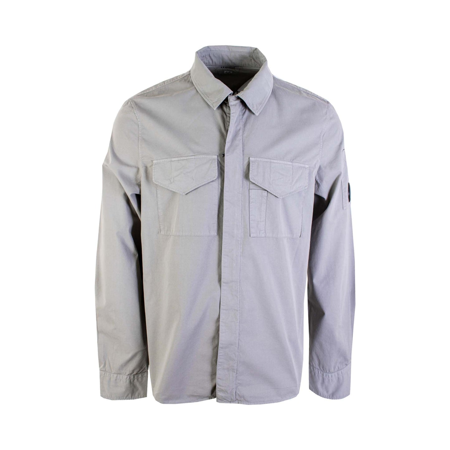 Sleek Grey Cotton Overshirt for Men