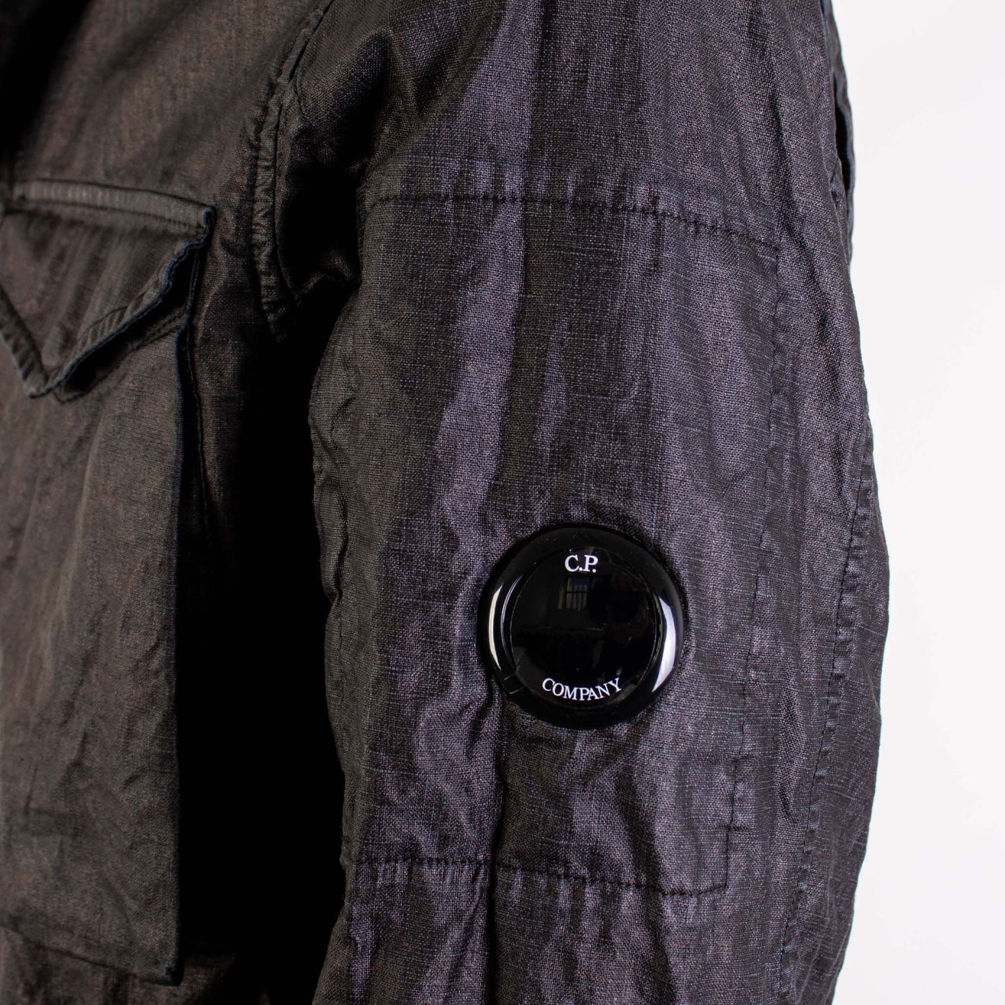 Sleek Black Tech Fabric Overshirt Jacket