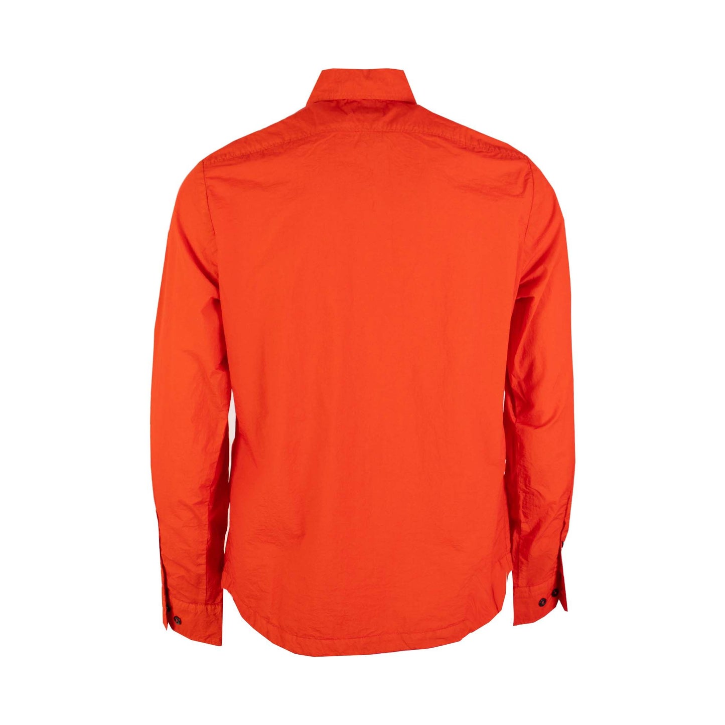 Sleek Red Tech Fabric Overshirt with Black Zip Closure