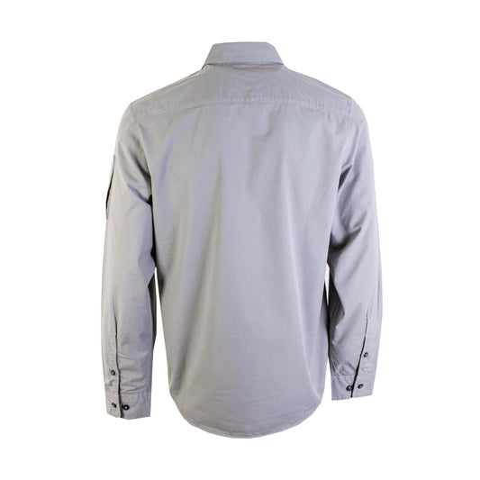 Sleek Grey Cotton Overshirt for Men