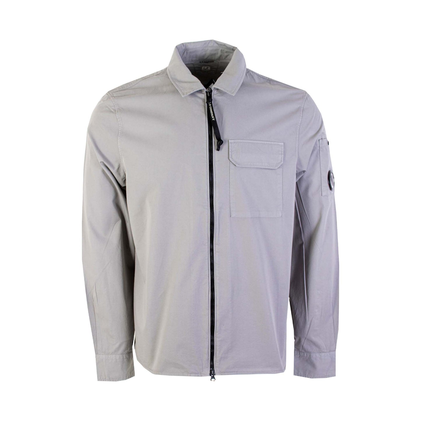 Elegant Grey Cotton Overshirt