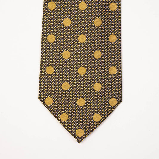 Elegant Gold Polka Dot Silk Tie