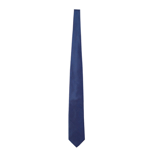 Elegant Micro Polka Dot Silk Tie in Blue