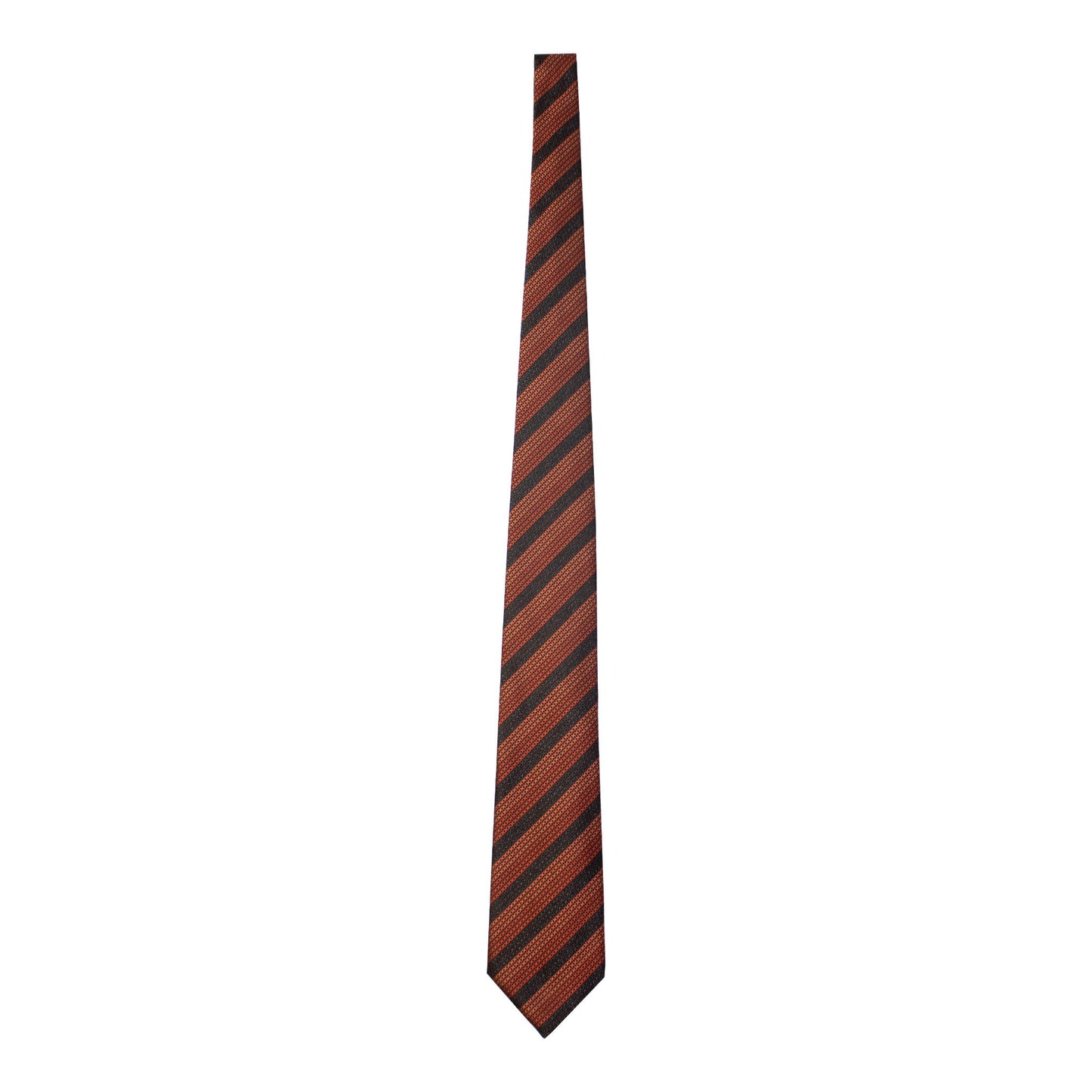 Regimental Striped Silk Tie in Rusty