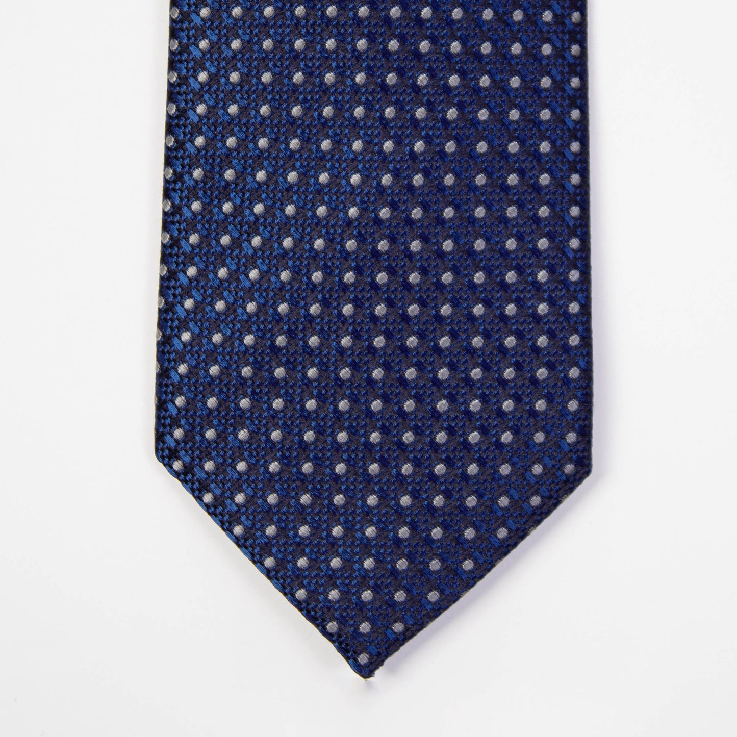 Elegant Micro Polka Dot Silk Tie in Blue