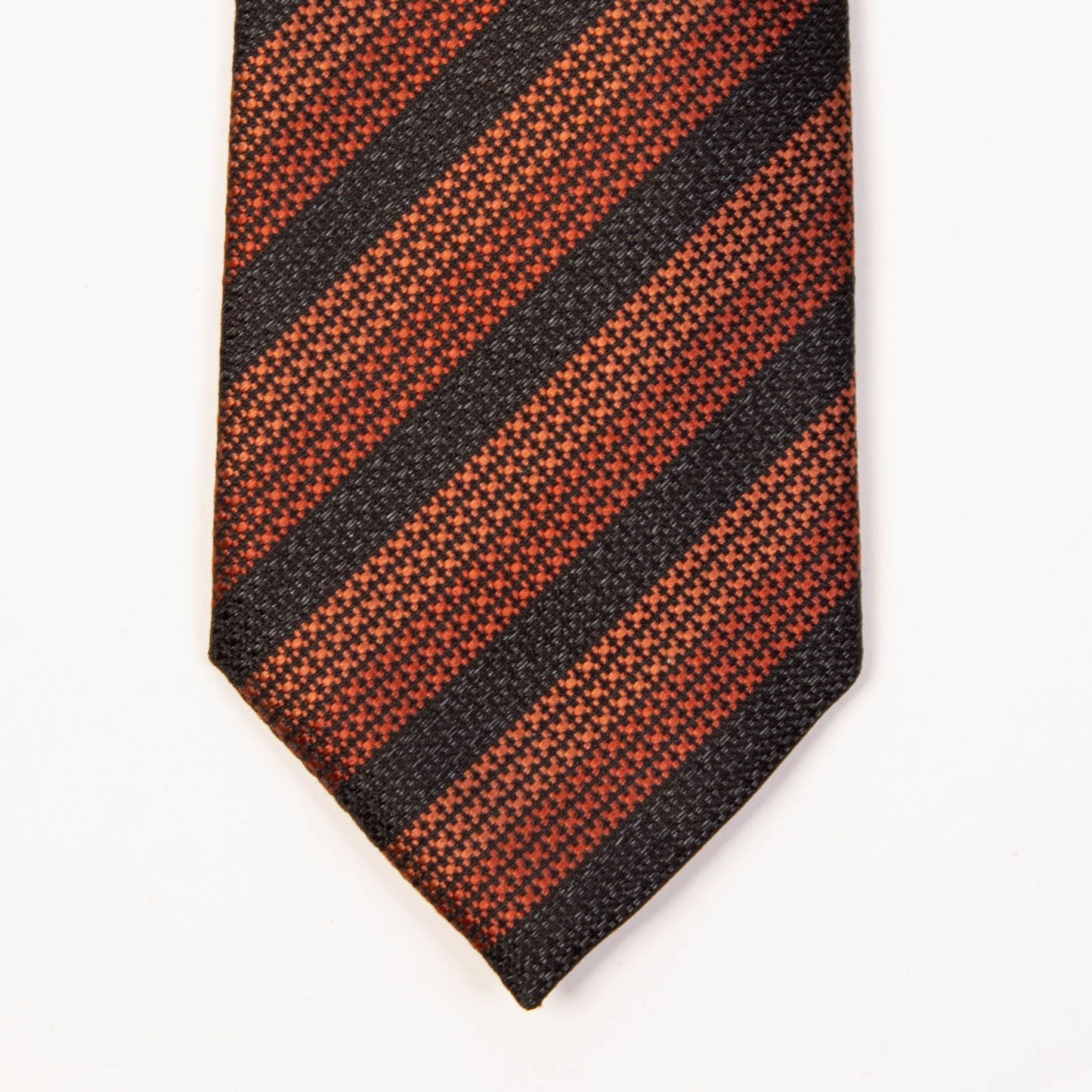 Regimental Striped Silk Tie in Rusty