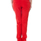 Chic Red Buttoned Trousers with Logo Detail