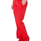 Chic Red Buttoned Trousers with Logo Detail