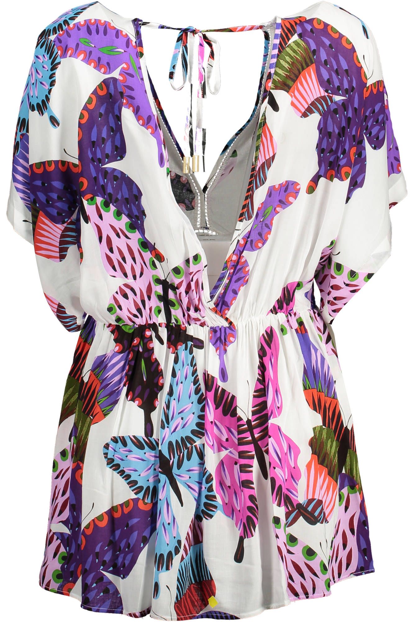 Chic White V-Neck Short Sleeve Dress
