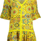 Vibrant Yellow Dress with Contrasting Details