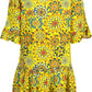Vibrant Yellow Dress with Contrasting Details