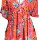 Vibrant V-Neck Short Sleeve Dress